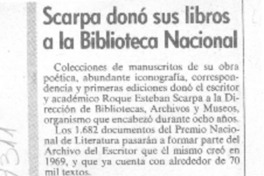 Scarpa donó sus libros a la Biblioteca Nacional