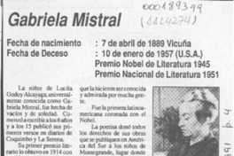 Gabriela Mistral  [artículo].