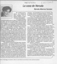La casa de Neruda  [artículo] Marcela Albornoz Dachelet.