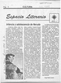 Infancia y adolescencia de Neruda  [artículo] Jorge Raúl Linares.