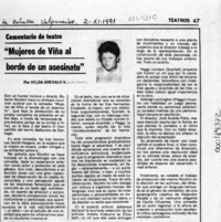 "Mujeres de Viña al borde de un asesinato"  [artículo] Hilda Arévalo V.