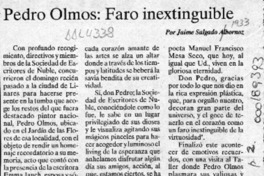 Pedro Olmos, faro inextinguible  [artículo] Jaime Salgado Albornoz.