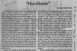"Huerfanías"  [artículo] Juan Gabriel Araya.