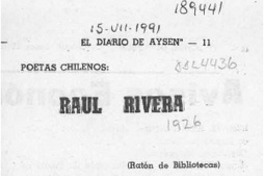 Raúl Rivera  [artículo] Ratón de biblioteca.