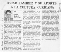 Oscar Ramírez y su aporte a la cultura curicana  [artículo] Mario Quijada Hernández.