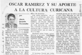 Oscar Ramírez y su aporte a la cultura curicana  [artículo] Mario Quijada Hernández.