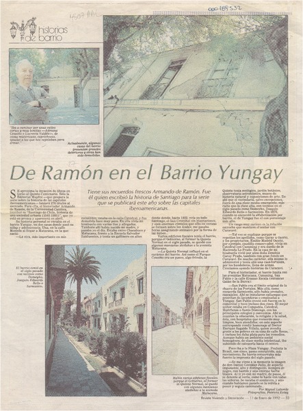 De Ramón en el Barrio Yungay  [artículo] Miguel Laborde.