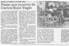 Pesar por muerte de Carlos Ruiz-Tagle  [artículo].
