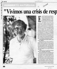 "Vivimos una crisis de responsabilidad social"  [artículo] María Eugenia Camus.