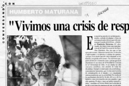 "Vivimos una crisis de responsabilidad social"  [artículo] María Eugenia Camus.