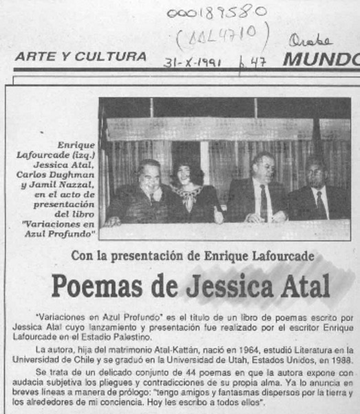 Poemas de Jessica Atal  [artículo].