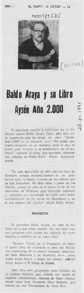 Baldo Araya y su libro Aysén año 2000