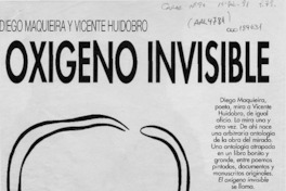 Oxígeno invisible  [artículo] Paula Escobar.