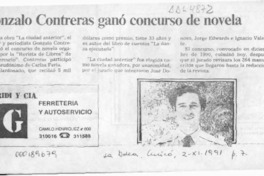 Gonzalo Contreras ganó concurso de novela  [artículo].