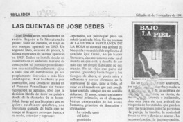 Las cuentas de José Dedes  [artículo] Andrés Gallardo.