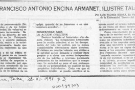 Don Francisco Antonio Encina Armanet, ilustre talquino  [artículo] Luis Flores Sierra.