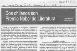 Dos chilenos son Premio Nobel de Literatura