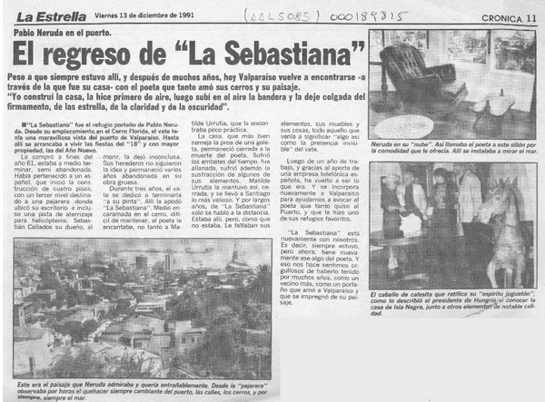 El Regreso de "La Sebastiana"  [artículo].