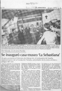 Se inauguró casa-museo "La Sebastiana"  [artículo].