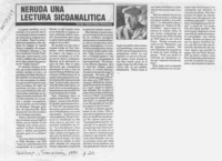 Neruda una lectura sicoanalítica  [artículo] Ronnie Muñoz Martineaux.