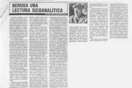 Neruda una lectura sicoanalítica  [artículo] Ronnie Muñoz Martineaux.