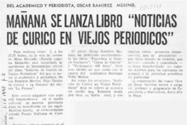 Mañana se lanza libro "Noticias de Curicó en viejos periódicos"  [artículo].
