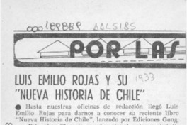 Luis Emilio Rojas y su "Nueva historia de Chile"  [artículo].