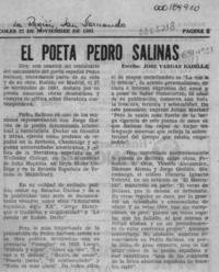 El poeta Pedro Salinas  [artículo] José Vargas Badilla.