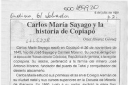 Carlos María Sayago y la historia de Copiapó  [artículo] Oriel Alvarez Gómez.