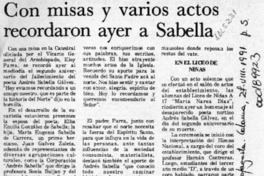 Con misas y varios actos recordaron ayer a Sabella  [artículo].