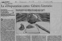 La "Disputatio" como género literario  [artículo] Jorge Peña Vial.