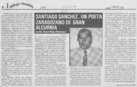 Santiago Sánchez, un poeta zaragozano de gran alcurnia