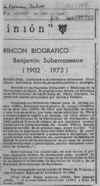 Benjamín Subercaseaux (1902-1973)  [artículo].