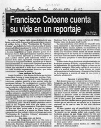 Francisco Coloane cuenta su vida en un reportaje