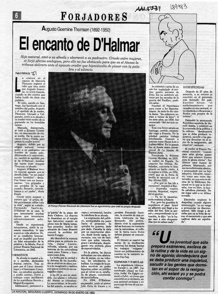 El encanto de D'Halmar