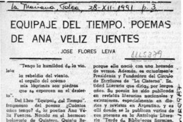 Equipaje del tiempo, poemas de Ana Véliz Fuentes  [artículo] José Flores Leiva.