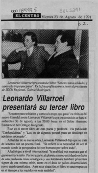 Leonardo Villarroel presentará su tercer libro  [artículo].