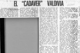 El "cadáver" Valdivia  [artículo] Andrés Sabella.