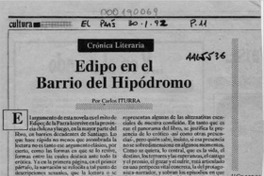 Edipo en el barrio del hipódromo  [artículo] Carlos Iturra.