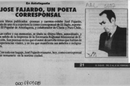 José Fajardo, un poeta corresponsal  [artículo].