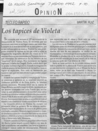 Los tapices de Violeta  [artículo] Martín Ruiz.