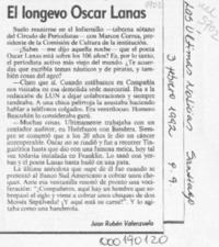 El longevo Oscar Lanas  [artículo] Juan Rubén Valenzuela.