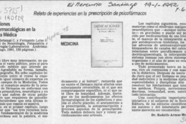 Indicaciones psicofarmacológicas en la práctica médica  [artículo] Rodolfo Armas Merino.