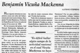 Benjamín Vicuña Mackenna  [artículo] Alfonso Stephens.