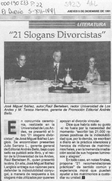 "21 Slogans divorcistas"  [artículo].