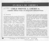 Chile frente a América, actitudes chilenas frente a la integracón latinoamericana  [artículo] Pedro Godoy P.