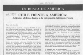 Chile frente a América, actitudes chilenas frente a la integracón latinoamericana  [artículo] Pedro Godoy P.