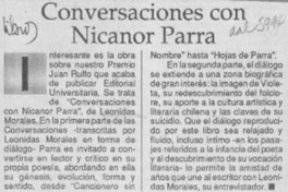 Conversaciones con Nicanor Parra  [artículo].