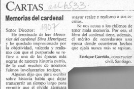 Memorias del Cardenal  [artículo] Enrique Garrido.