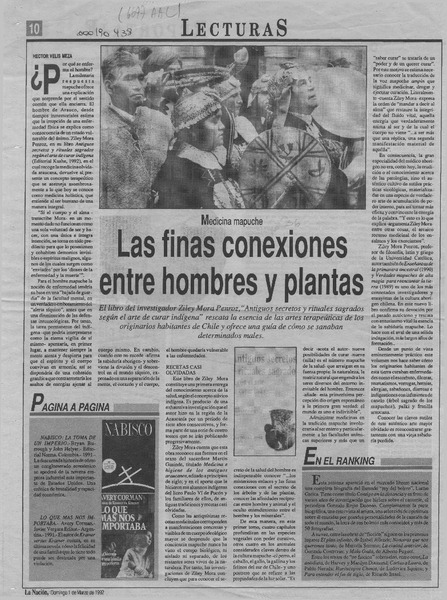 Las finas conexiones entre hombres y plantas  [artículo] Héctor Velis Meza.
